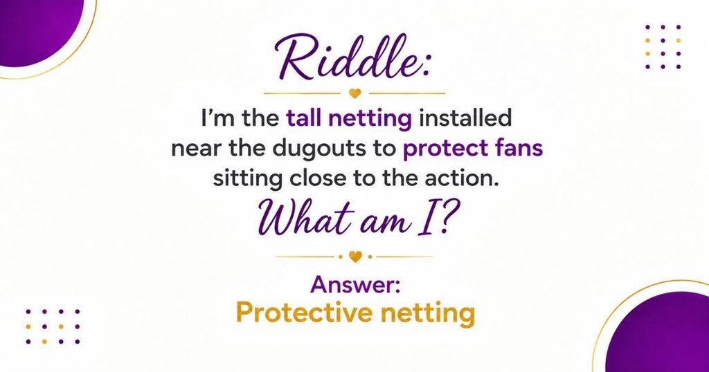 Baseball Equipment and Field Riddles