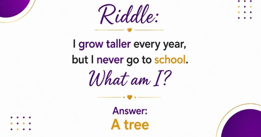 Easy Tree Riddles for Kids