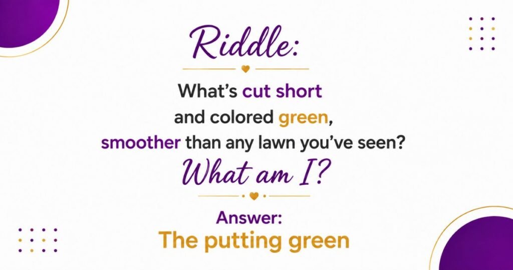 Easy Golf Riddles for Kids (What Am I Style)