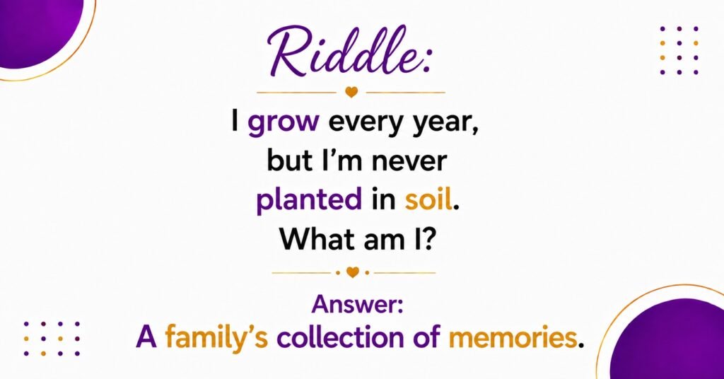 Family Memory And Bonding Riddles