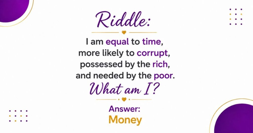 Money riddles for kids with answers