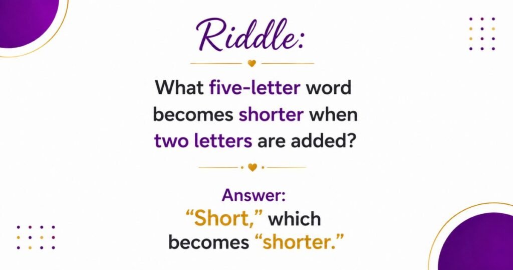 Short Wordplay Riddles
